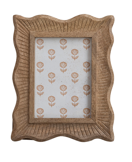 Scalloped Mango Wood Picture Frame