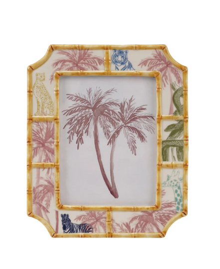 Hand Painted Bamboo Stoneware Picture Frame