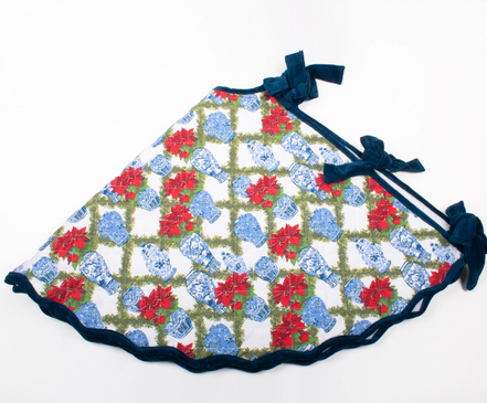 The Poinsettia & Porcelain Tree Skirt