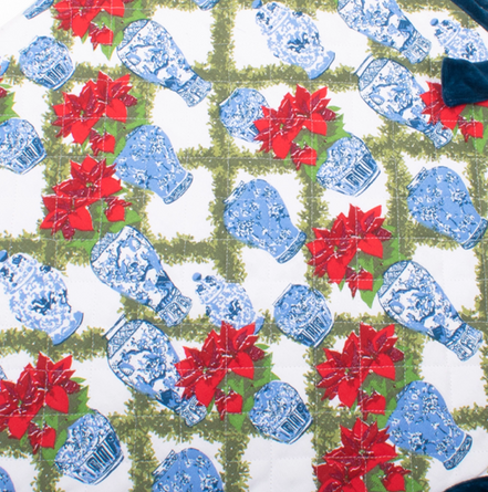 The Poinsettia & Porcelain Tree Skirt