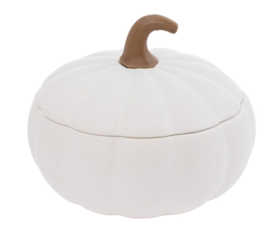 White Lidded Pumpkin Dish