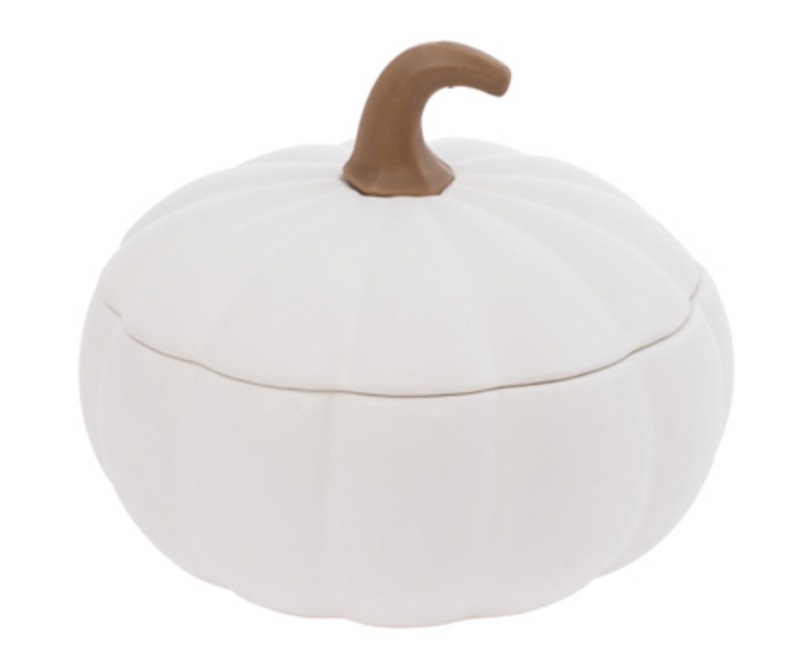 White Lidded Pumpkin Dish