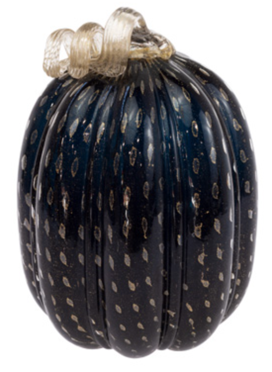 Black & Gold Glass Pumpkin