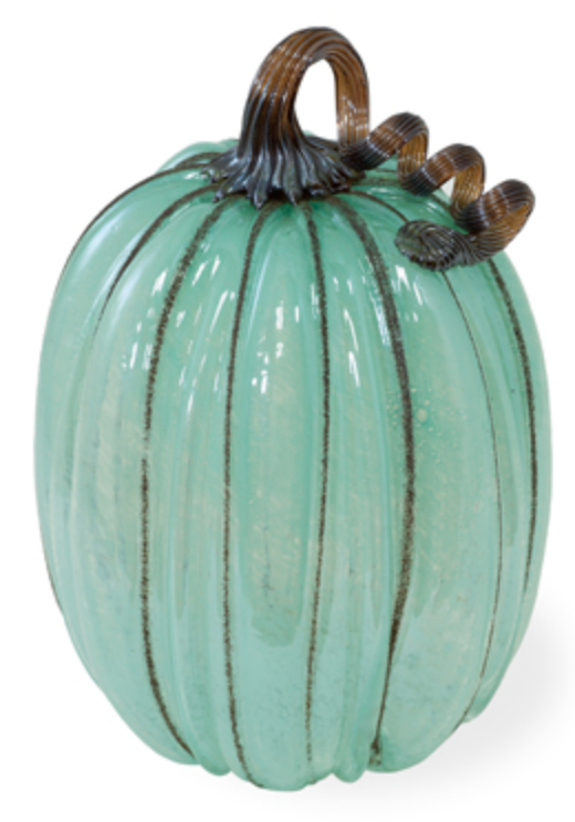 Blue Autumn Glass Pumpkin Collection