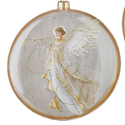 Holy Family and Angel Disc Ornament