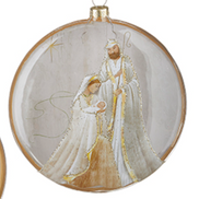 Holy Family and Angel Disc Ornament