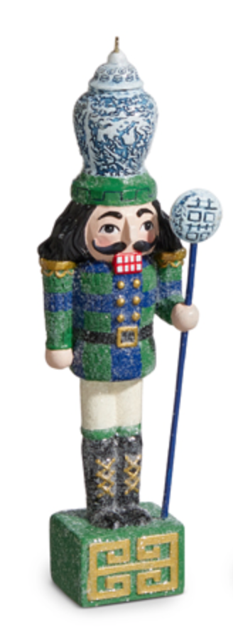 Chinoiserie Tartan Nutcracker Ornament