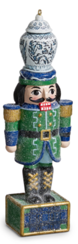 Chinoiserie Tartan Nutcracker Ornament