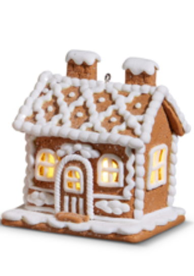 Lighted Gingerbread House Ornament