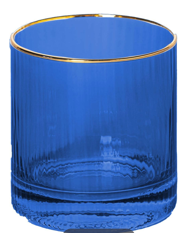 Ribbed Blue Glassware