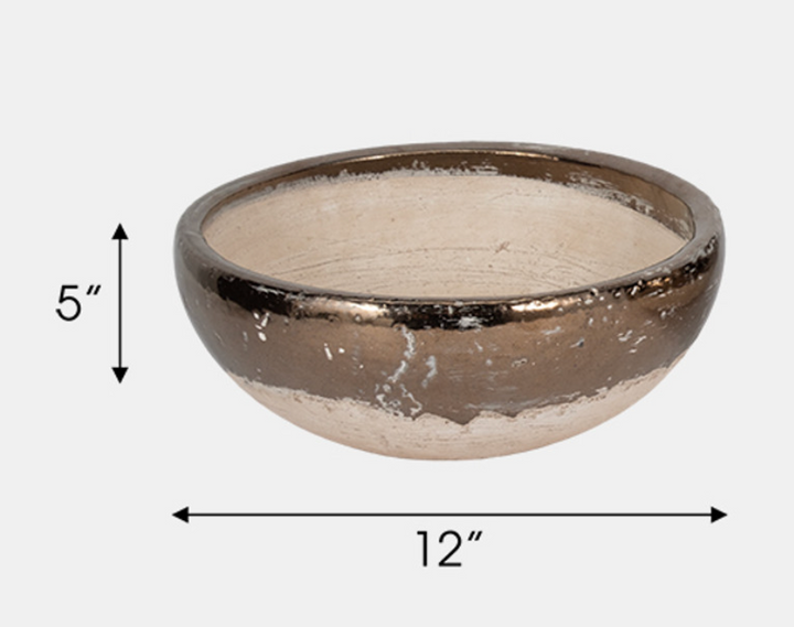 Bronze Rim Terracotta Bowl