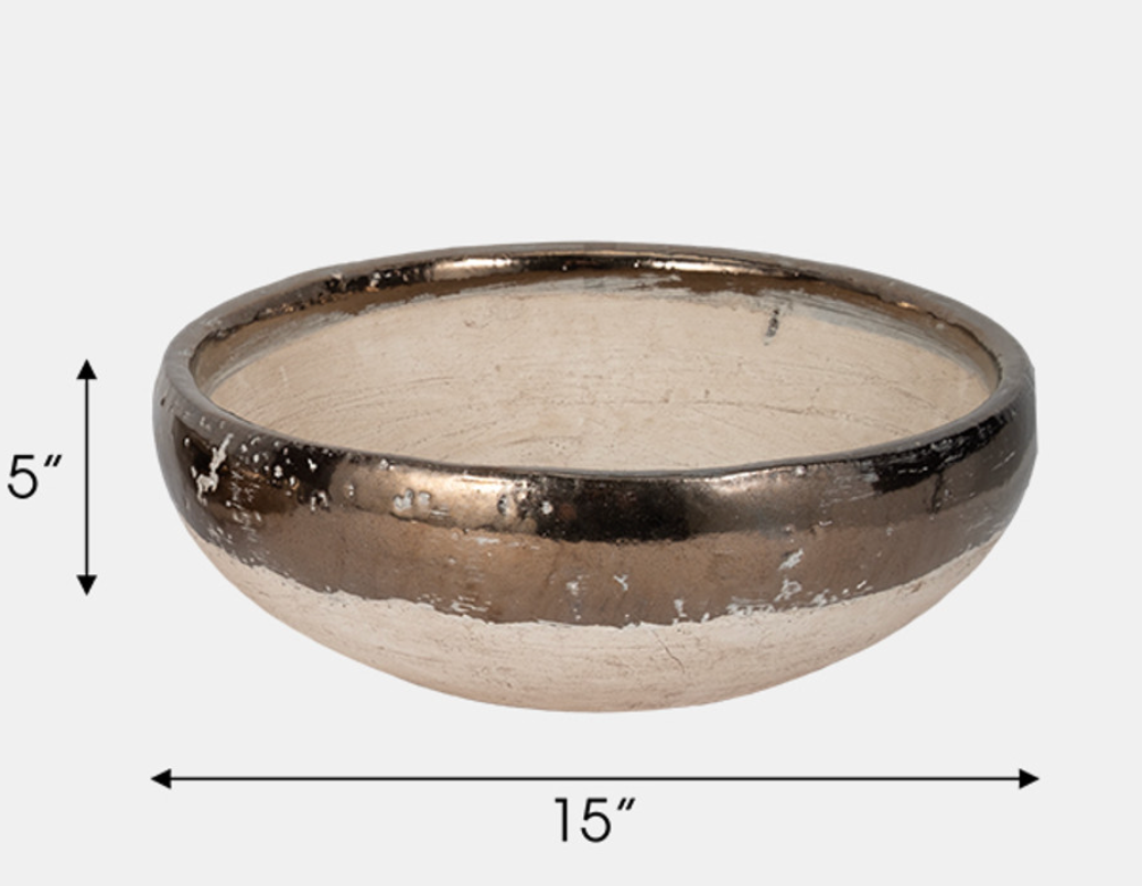 Bronze Rim Terracotta Bowl