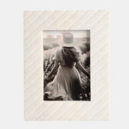 Marble Ridged Photo Frame in White