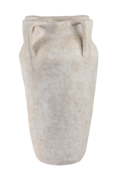 White Paper Mache Handle Vase