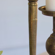 Antique Brass Finish Candle Stands