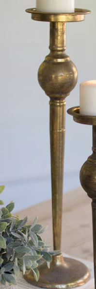 Antique Brass Finish Candle Stands