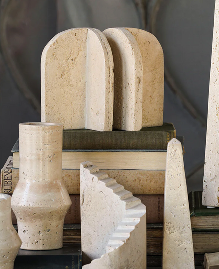 Jerusalem Stone Bookend Pair