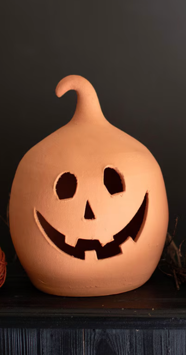 Handcrafted Terracotta Jack-O-Lantern