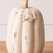 Antiqued White Cement Pumpkin