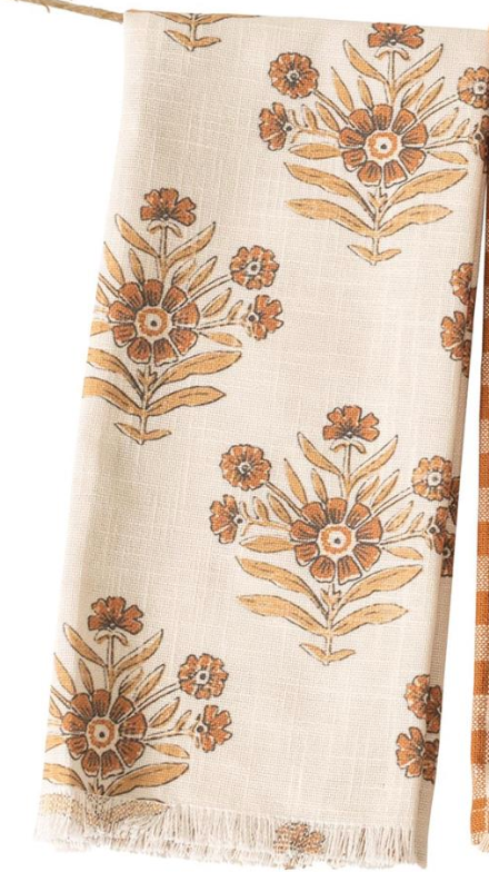 Tea Towels - Block Print Silhouette and Check