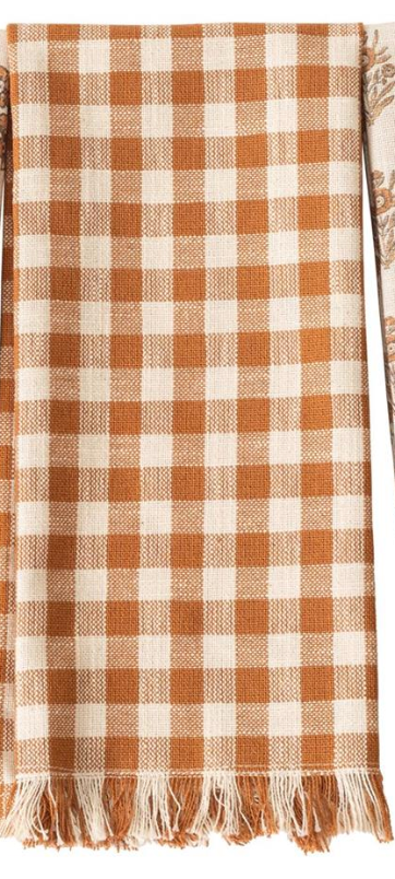 Tea Towels - Block Print Silhouette and Check