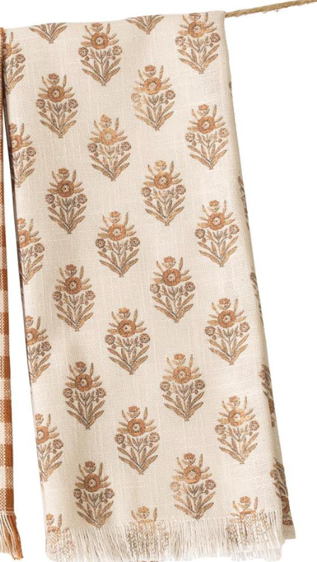 Tea Towels - Block Print Silhouette and Check