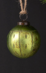 Green Etched Glass Ornaments-Assorted Styles