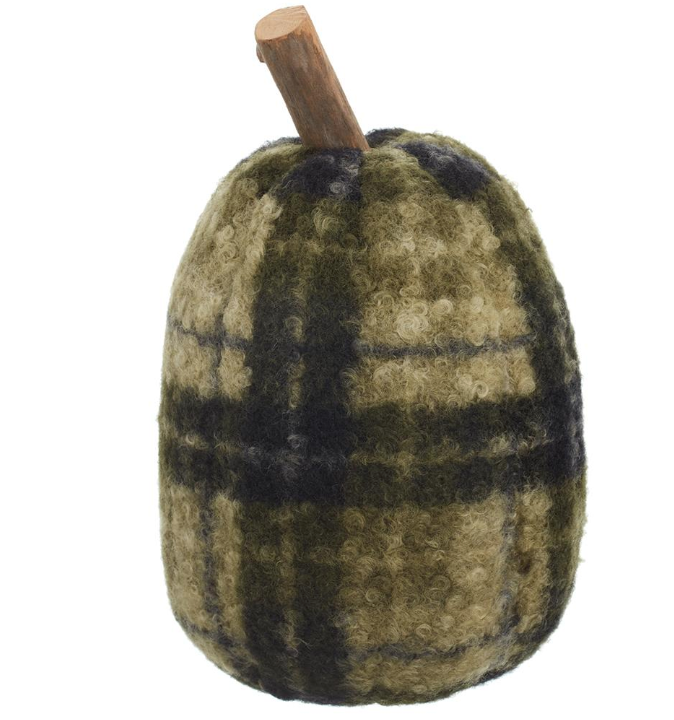 Two Tone Green Plaid Pumpkin