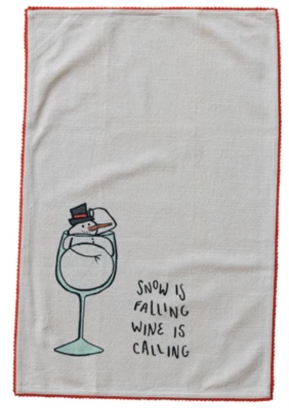 Tea Towel with Holiday Saying