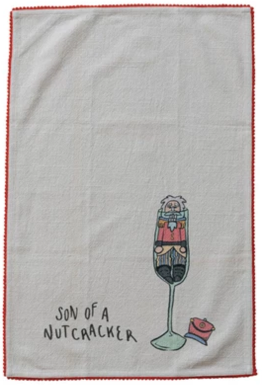 Tea Towel with Holiday Saying