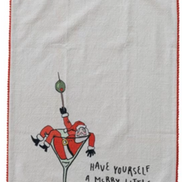 Tea Towel with Holiday Saying