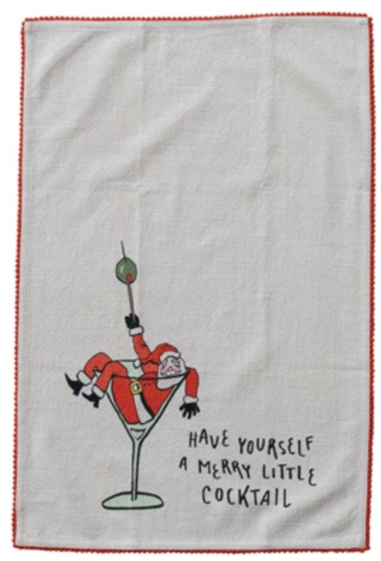 Tea Towel with Holiday Saying