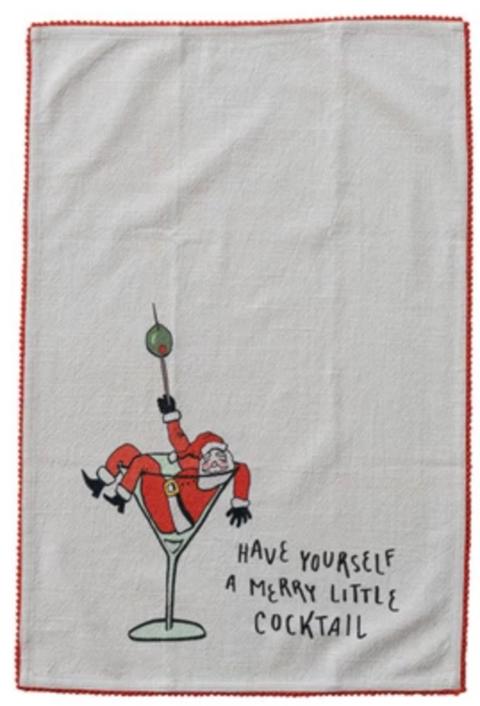 Tea Towel with Holiday Saying