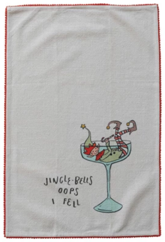 Tea Towel with Holiday Saying