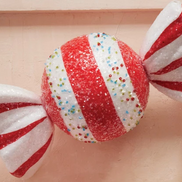 Oversized Foam Candy Ornaments with Glitter & Beads