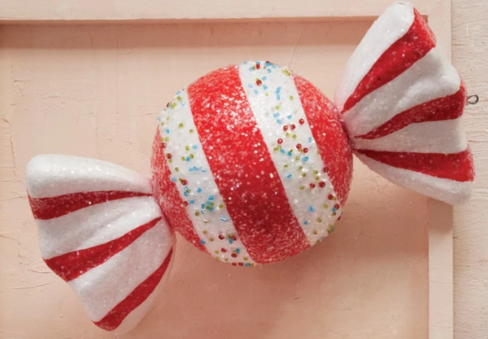 Oversized Foam Candy Ornaments with Glitter & Beads