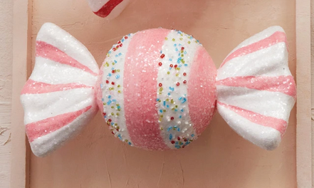 Oversized Foam Candy Ornaments with Glitter & Beads