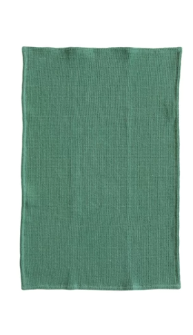 Woven Waffle Tea Towel with Botanicals Pattern
