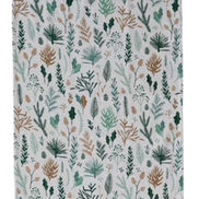 Woven Waffle Tea Towel with Botanicals Pattern