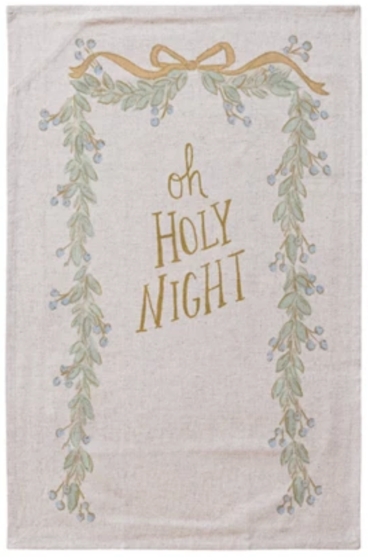 Holiday Saying Cotton & Linen Tea Towel