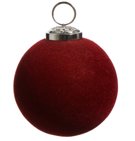 Flocked Ball Ornament
