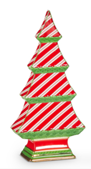 12.25" CANDY CANE STRIPE TABLETOP TREES
