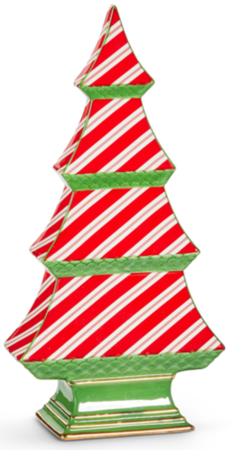 12.25" CANDY CANE STRIPE TABLETOP TREES