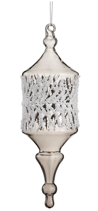Snowed Pine Glass Ornament