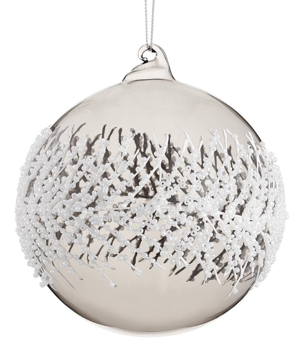 Snowed Pine Glass Ornament