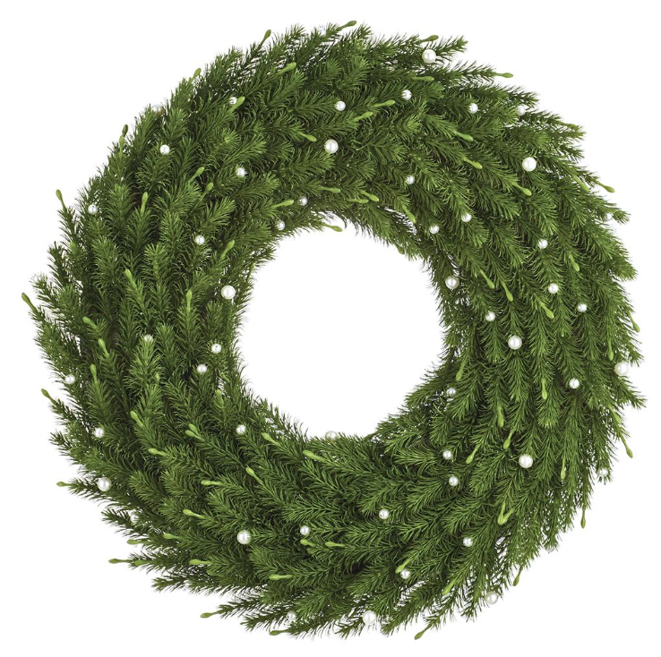 Pearl Embellished Pine Wreath