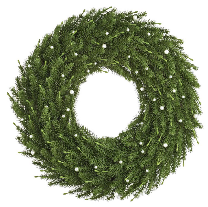 Pearl Embellished Pine Wreath