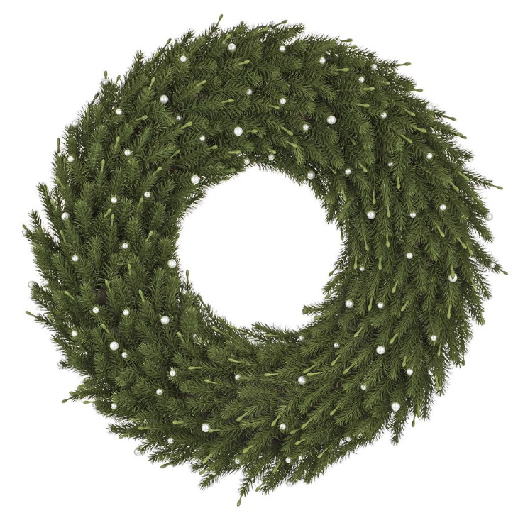 Pearl Embellished Pine Wreath