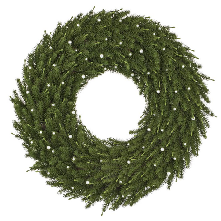 Pearl Embellished Pine Wreath