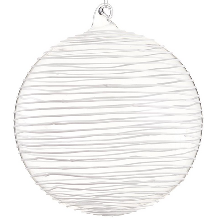 Textured White Swirl Glass Ornament